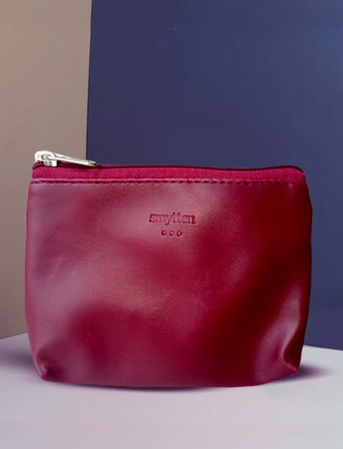 Vegan Leather Pouch - Burgundy
