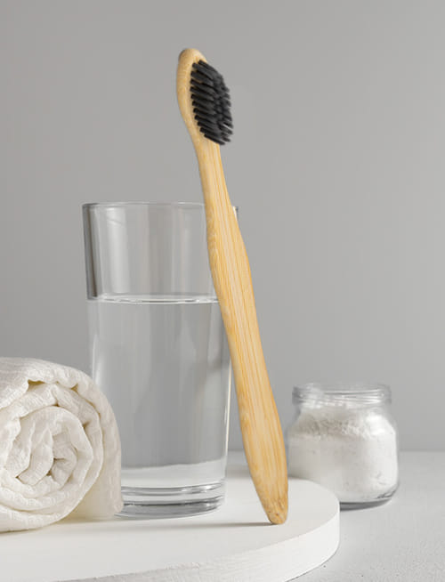 Activated Charcoal Bamboo Toothbrush For Adults