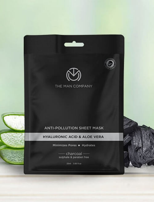 Anti Pollution Sheet Mask Hyaluronic Acid Aloe Vera Charcoal