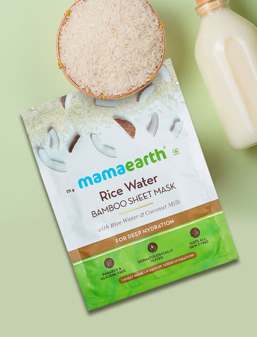 Rice Water Bamboo Sheet Mask With Rice Water And Coconut Milk For Deep Hydration