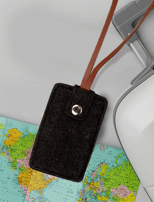 Recyclable Felt Baggage Tag Shadow Grey