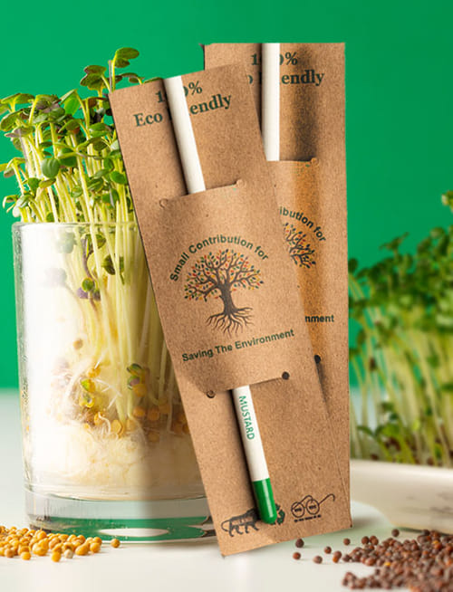 Plantable Seed Plain Paper Pencil Mustard