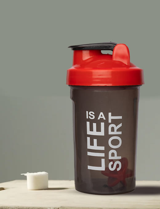 Black Gym Sipper Protein Shaker