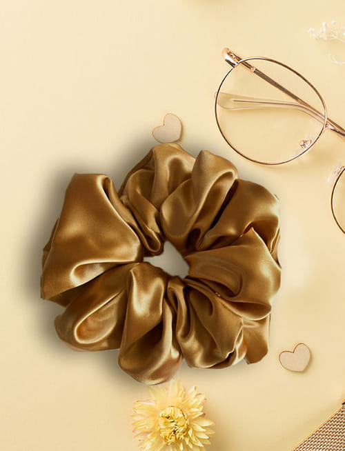 Pastel Golden Scrunchie