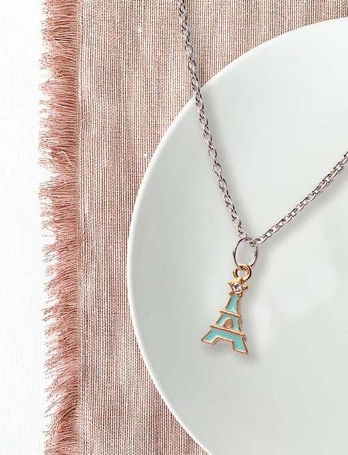 Eiffel Tower Blue Necklace