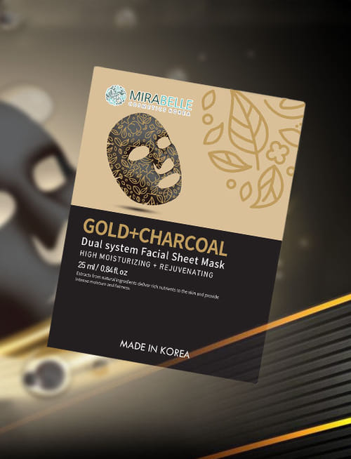 Gold Charcoal Dual System Facial Sheet Mask