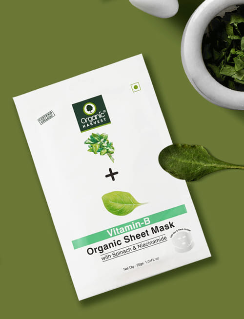Vitamin B Organic Sheet-Mask With Spinach & Niacinamide Vitamin B Organic Sheet-Mask With Spinach & Niacinamide
