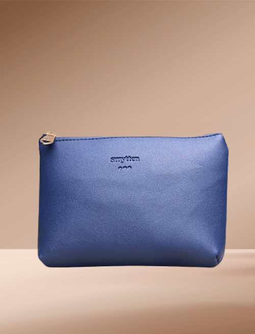 Leather Travel Pouch - Blue