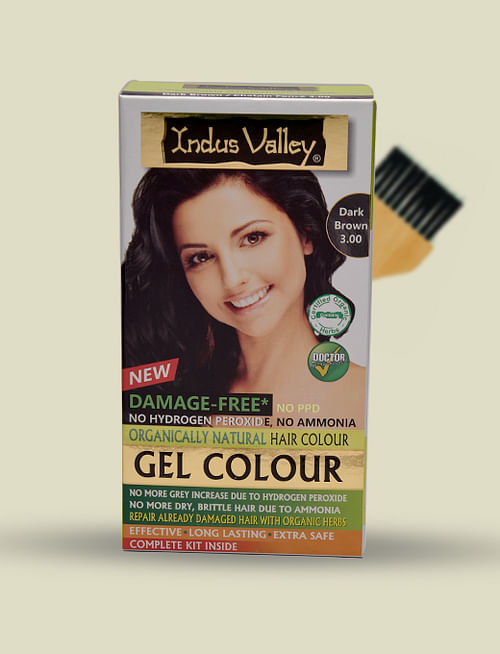 Damage Free Organically Natural Hair Gel Colour Gel - Dark Brown