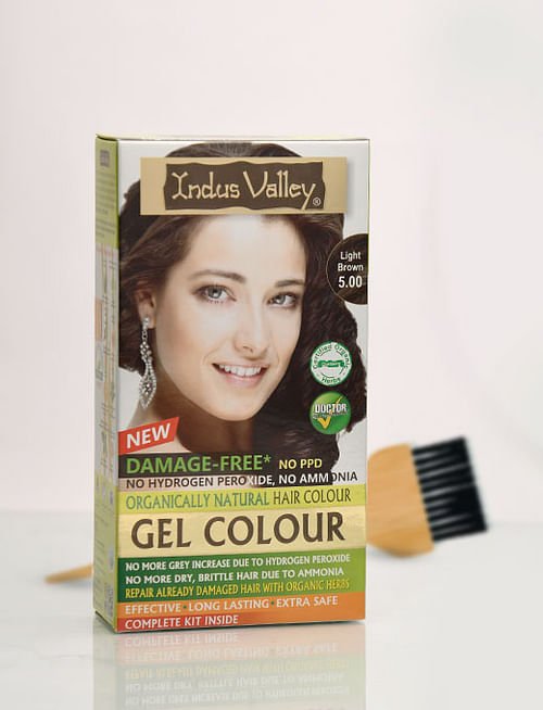 Damage Free Organically Natural Hair Gel Colour Gel - Light Brown 5.00