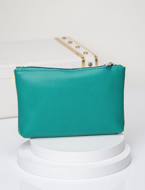 Leather Travel Pouch - Green