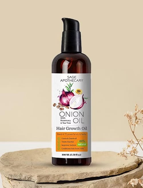 Onion Hair Growth Oil With Rosemary & Tea Tree