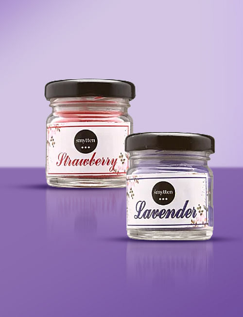 Glass Jar Scented Candle - Strawberry & Lavender