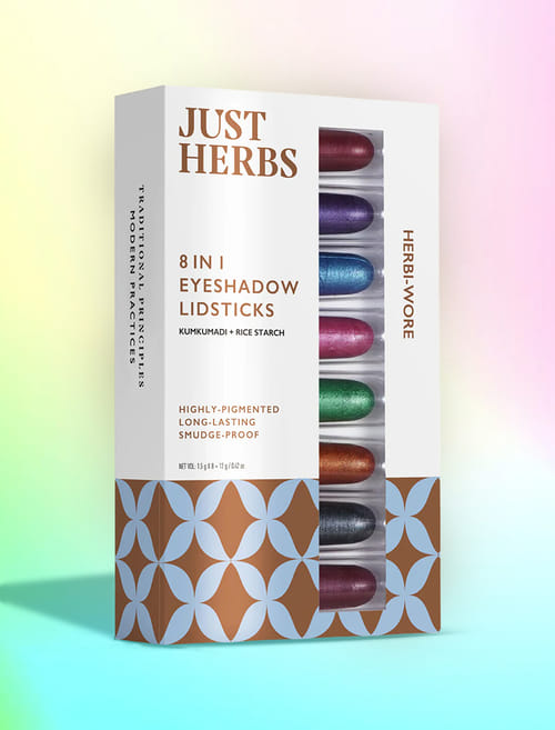 8 In 1 Herbal Metallic-Shimmer Finish Eyeshadow Lidsticks - Herbi-Wore