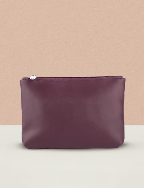 Leather Pouch - Maroon