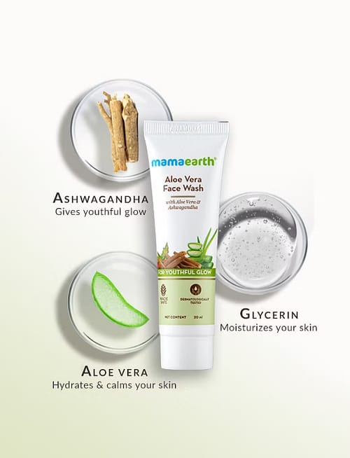 Aloe Vera Face Wash With Aloe Vera & Ashwagandha For A Youthful Glow