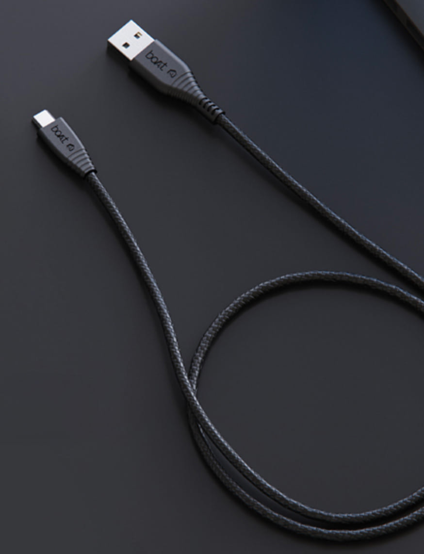 BoAt Micro USB 55 Tangle-free, Sturdy Micro USB Cable (Black)