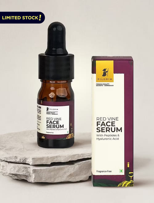 Red Vine Face Serum With Peptides & Hyaluronic Acid For Anti-Ageing