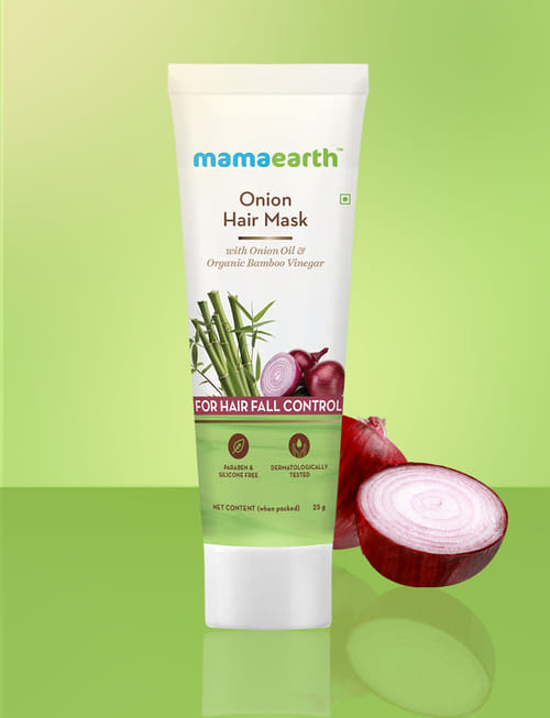 Onion Hair Mask, For Hair Fall Control, With Onion Oil And Organic Bamboo Vinegar