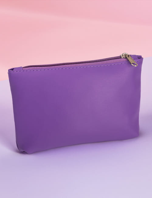 Leather Travel Pouch - Amethyst