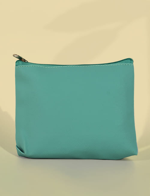 Leather Travel Pouch - Teal Blue