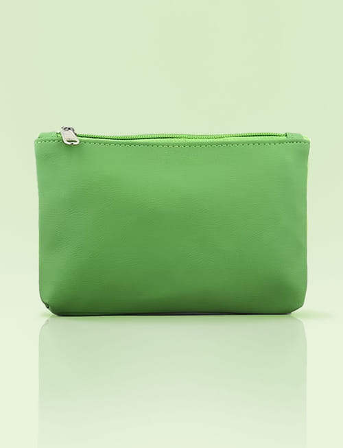 Leather Travel Pouch - Seafoam Green