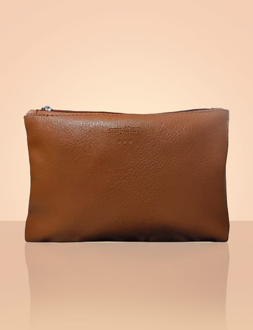 Leather Travel Pouch - Tan