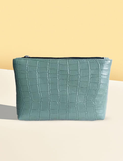 Croco Pouch Olive Green