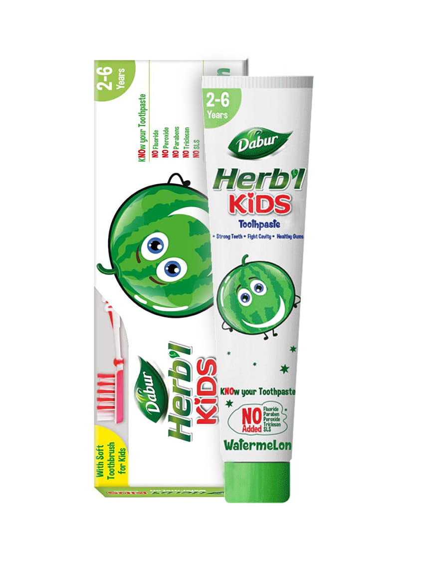 Herb'l Kids Toothpaste For 2-6 Years (Watermelon Flavour) – thumbnail 2