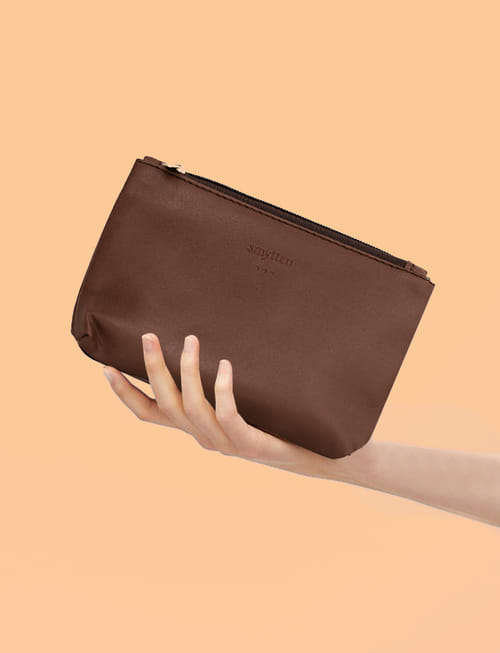 Leather Travel Pouch - Brown