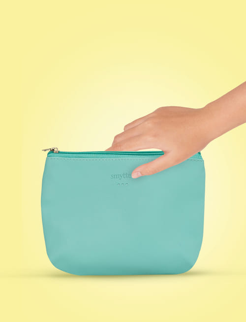 Leather Travel Pouch (Hard) - Sky Blue