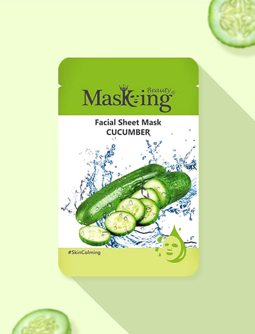 Cucumber Facial Sheet Mask - Reduces Fine Lines, Calms The Skin