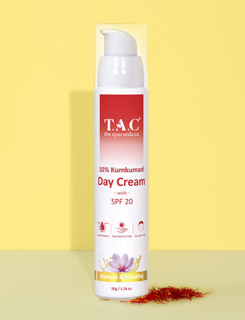 Kumkumadi Day Cream For Glowing Skin With SPF 20 For Skin Whitening & Brightening For Women & Men, 50gm Kumkumadi Day Cream For Glowing Skin With SPF 20 For Skin Whitening & Brightening For Women & Men, 50gm