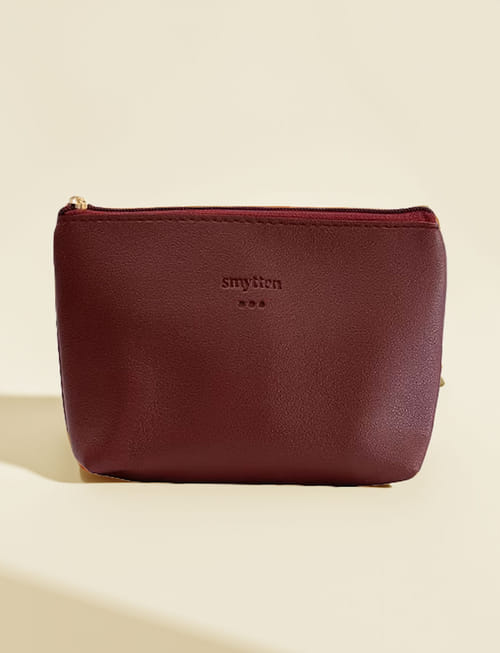 Leather Travel Pouch (Hard) - Maroon