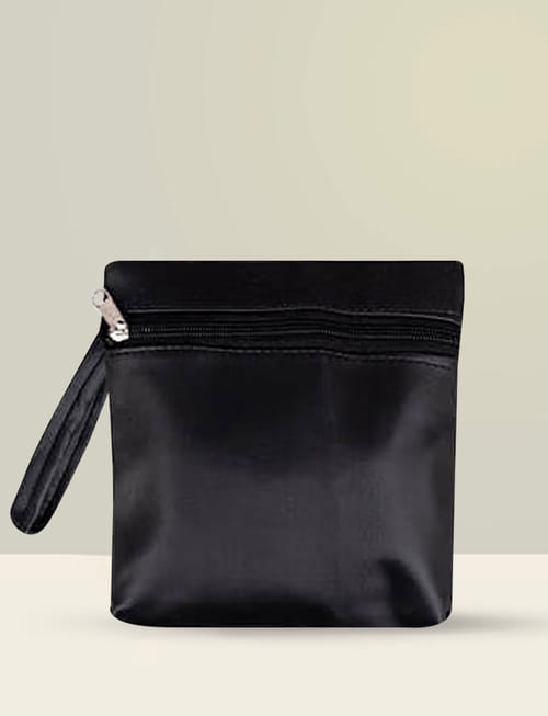 Leather Toiletry Bag - Black