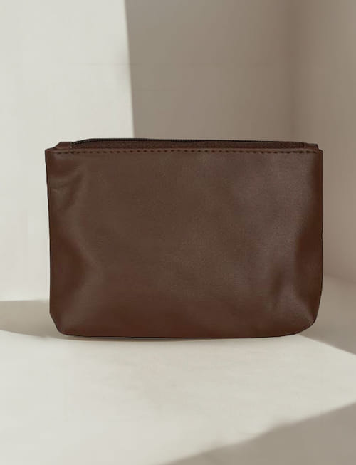 Leather Travel Pouch - Chocolate