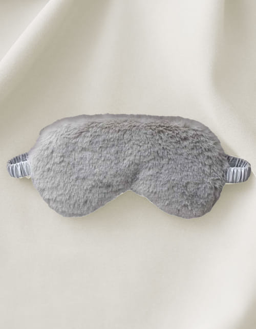 Fur Eye Mask - Light Grey