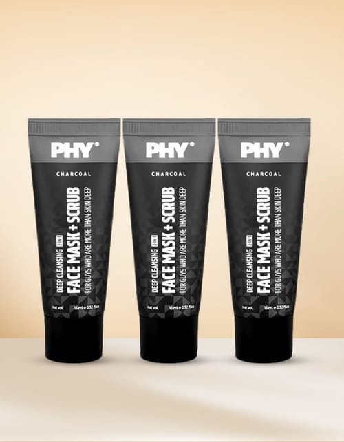 Phy Charcoal Deep Cleansing 2-In-1 Face Mask + Scrub Trio