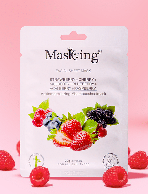 Fruit Sheet Mask - Strawberry, Acai Berry, Mulberry, Blueberry And Raspberry