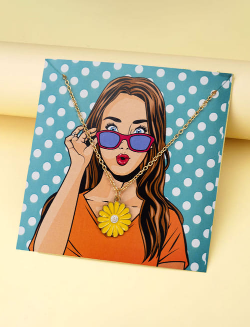 Sakura Flower Necklace - Yellow