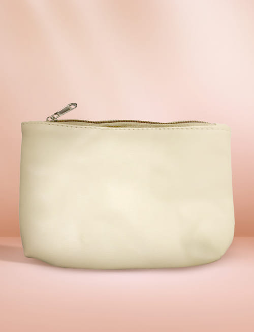 Multi-Utility White Leather Pouch