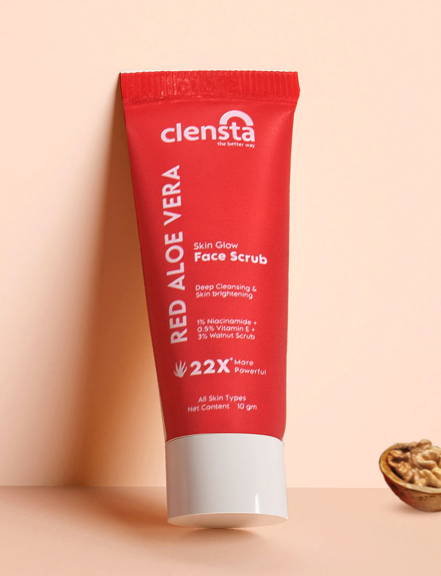 Red Aloe Vera Skin Glow Face Scrub Size 10 Gm By Clensta