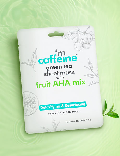 Fruit AHA Mix Green Tea Sheet Mask For Acne & Oil Control
