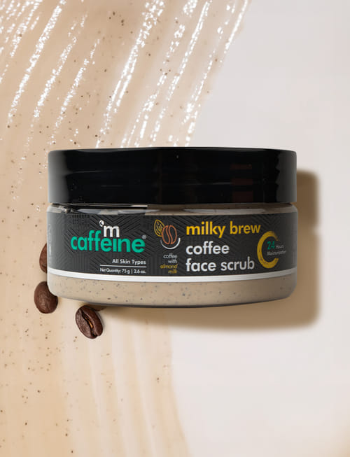 Milky Brew Coffee Face Scrub With Almond Milk For 24 Hrs Moisturization