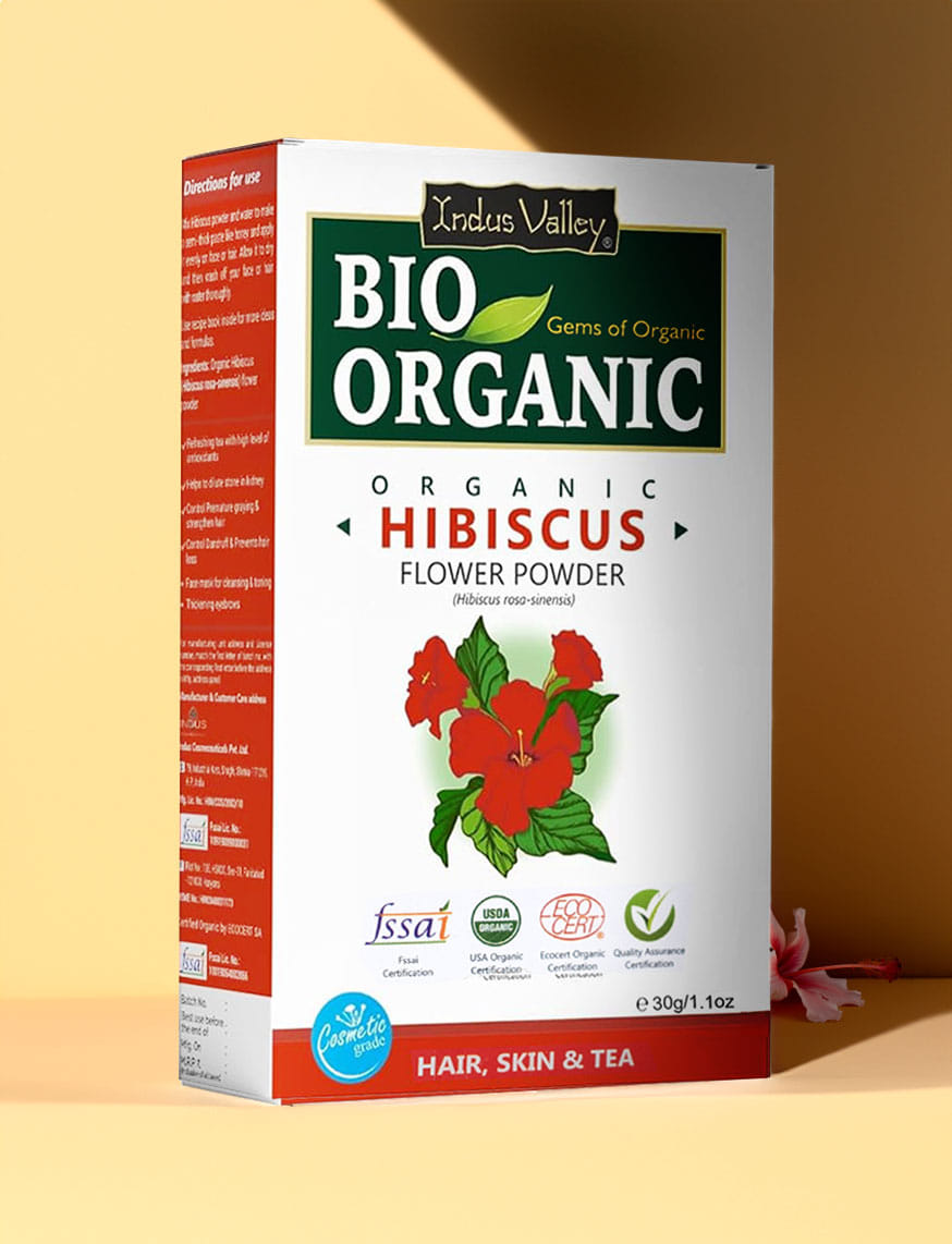 Bio Organic Hibiscus Flower Powder | Size: 30 g By Indus Valley