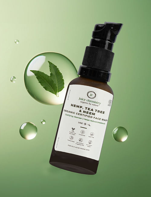 Hemp, Tea Tree & Neem Face Wash For Acne Prone & Oily Skin