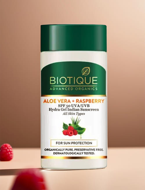 Aloe Vera And Raspberry SPF 50 Hydra Gel Indian Sunscreen