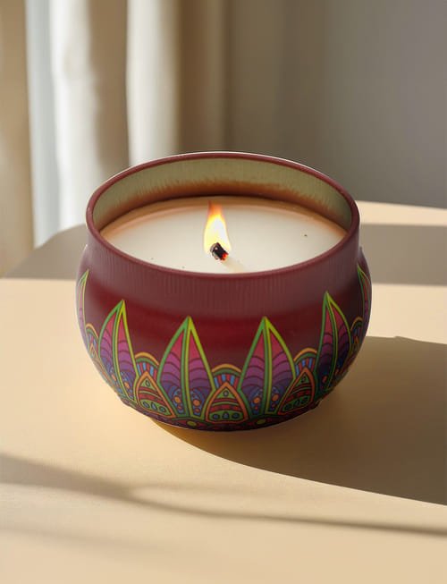 Decorative Candle Jar - Brown