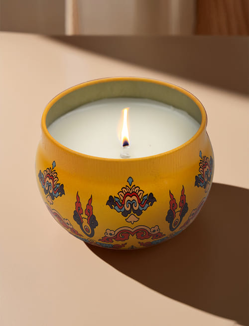 Decorative Candle Jar - Yellow