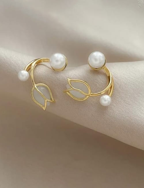 Lotus Pearl Earrings